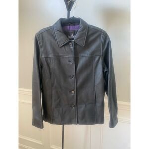 Vintage JL Colebrook‎ Black Leather Jacket Size Medium